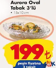 PAŞABAHÇE AURORA OVAL TABAK 3'LÜ fiyat ve kampanya bilgisi